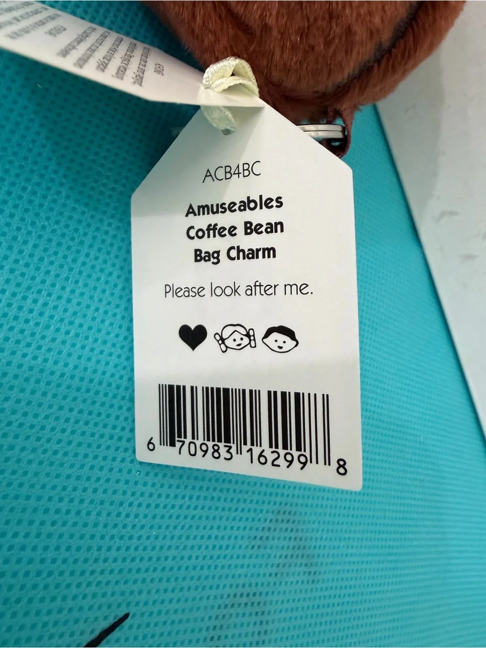 100% Authentic Jellycat Amuseables Coffee Bean Bag Charm Keychain - NWT